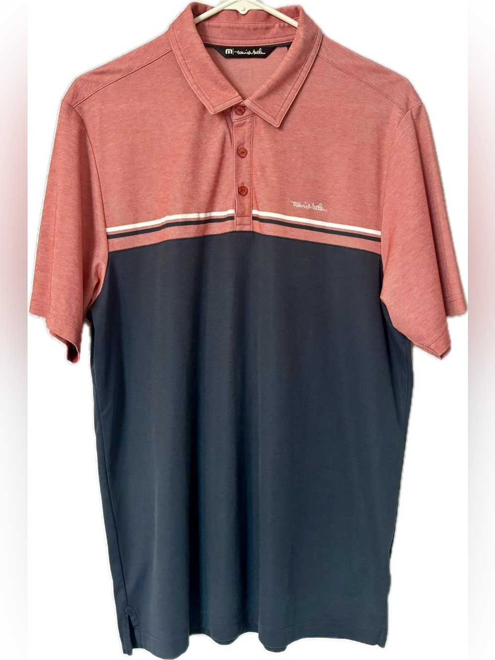 ⛳️ Travis Mathew Men’s Golf Polo - Size L - Red - White - Blue ⛳️